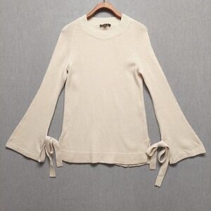 Ann Taylor Sweater Womens XS Cream Wool Cashmere Coquette Romantic Feminine Soft